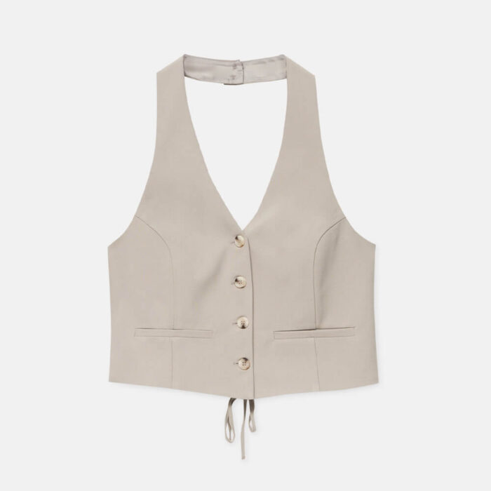 Halter waistcoat with a tie at the back